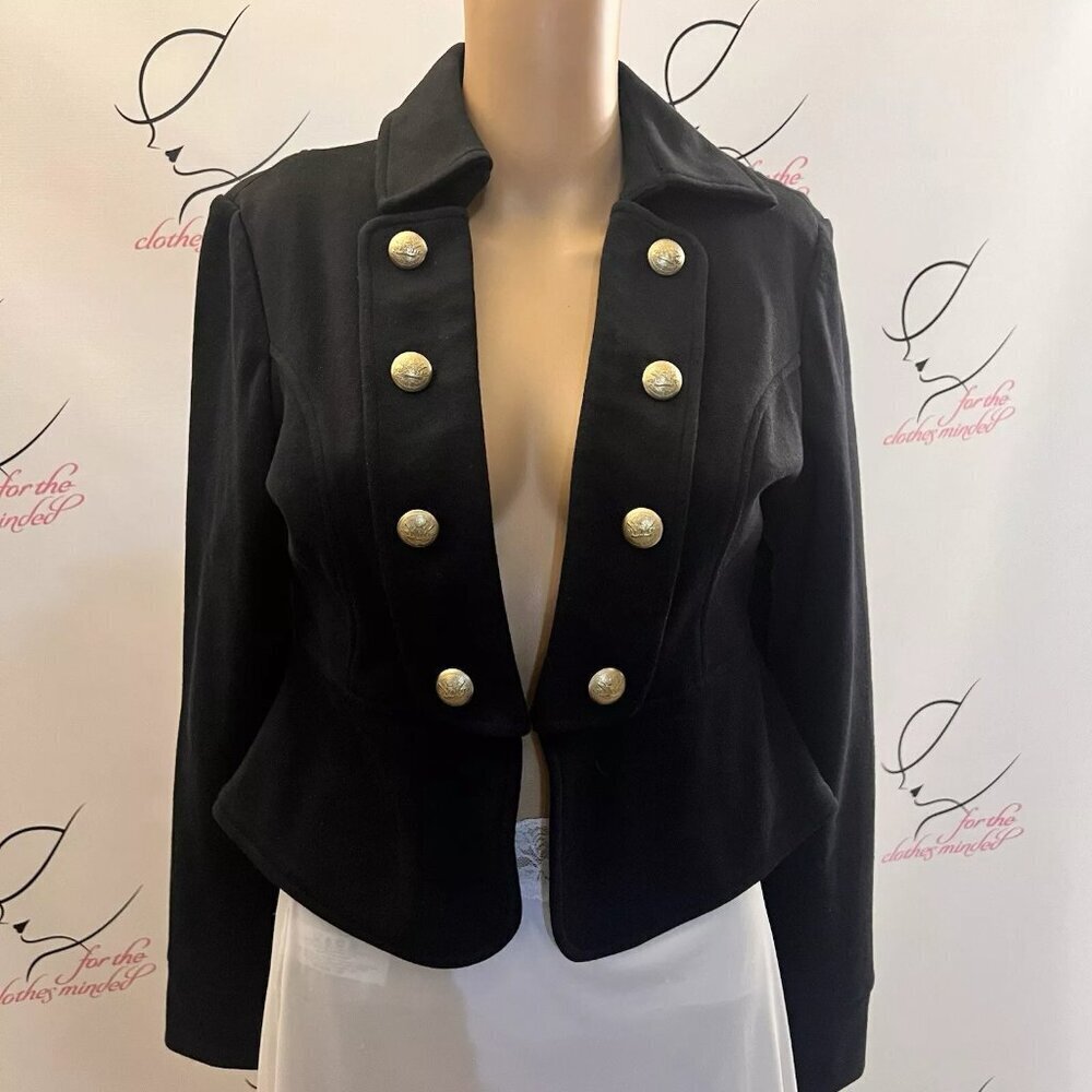 Priorities. Size 8. Black. Cotton. Lined Long Sleeve Jacket. Peplum. GB